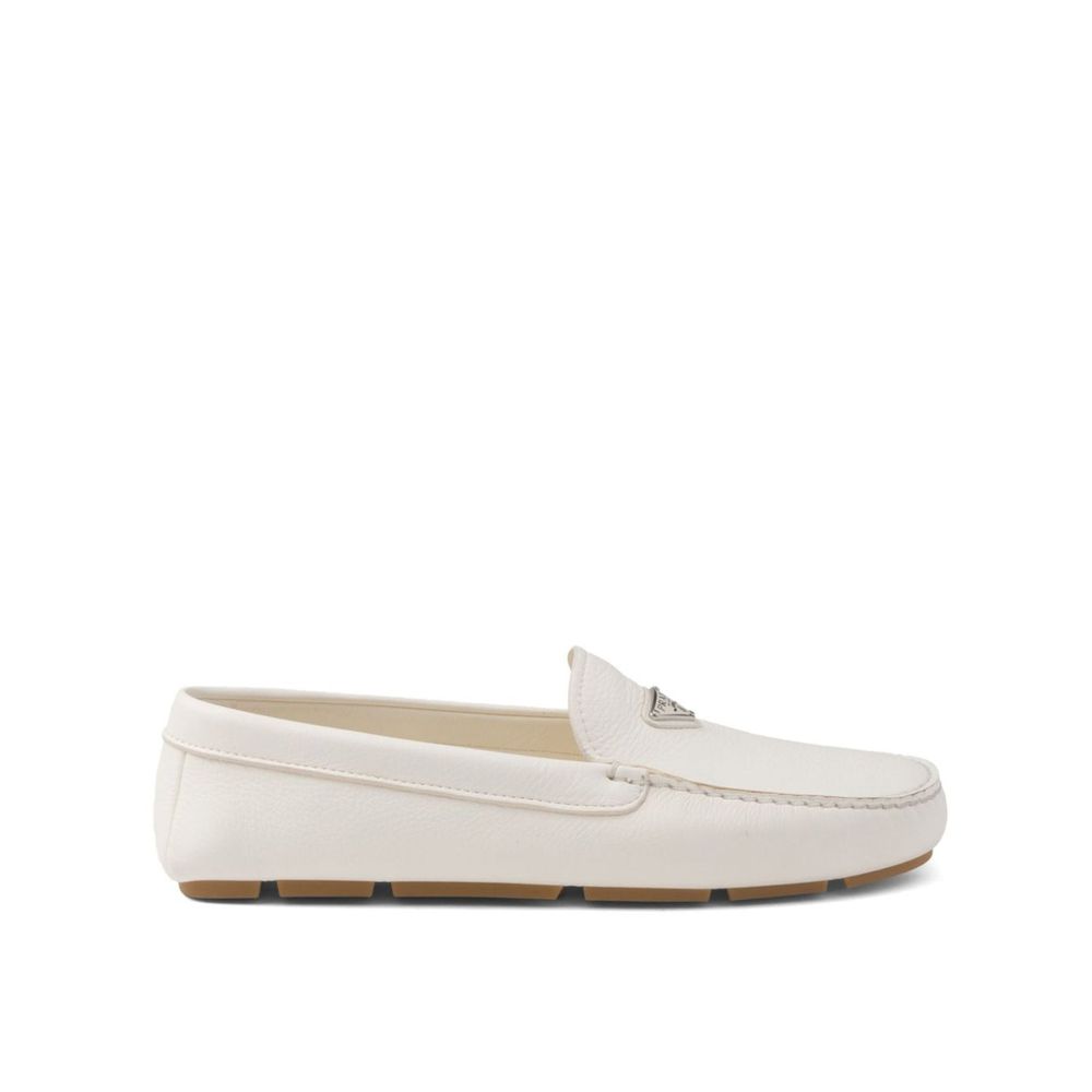 Mocassins en cuir à logo Prada