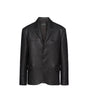 Veste en cuir à boutonnage simple Prada