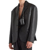 Veste en cuir à boutonnage simple Prada