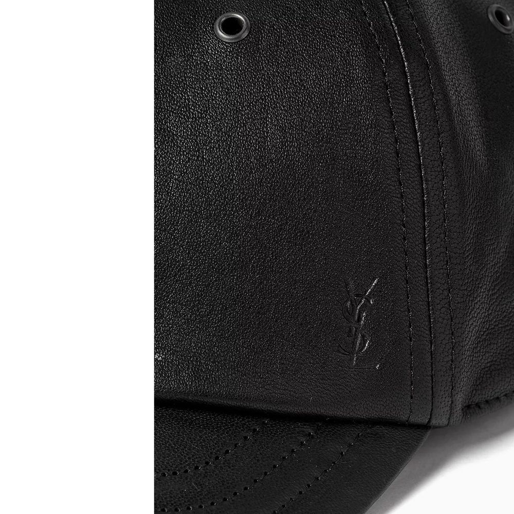 Casquette En Cuir Cassandre Saint Laurent