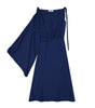 Robe midi évasée à une manche Prada