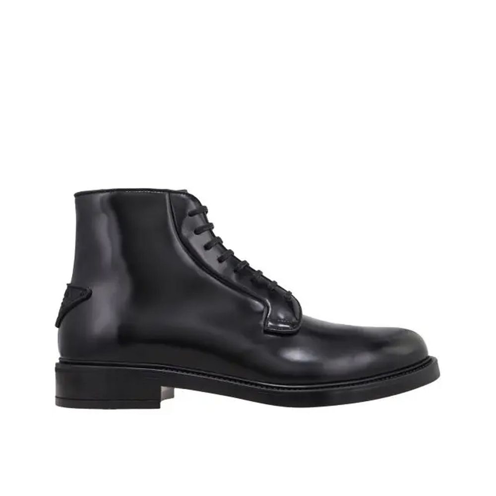 Bottes à lacets en cuir Prada