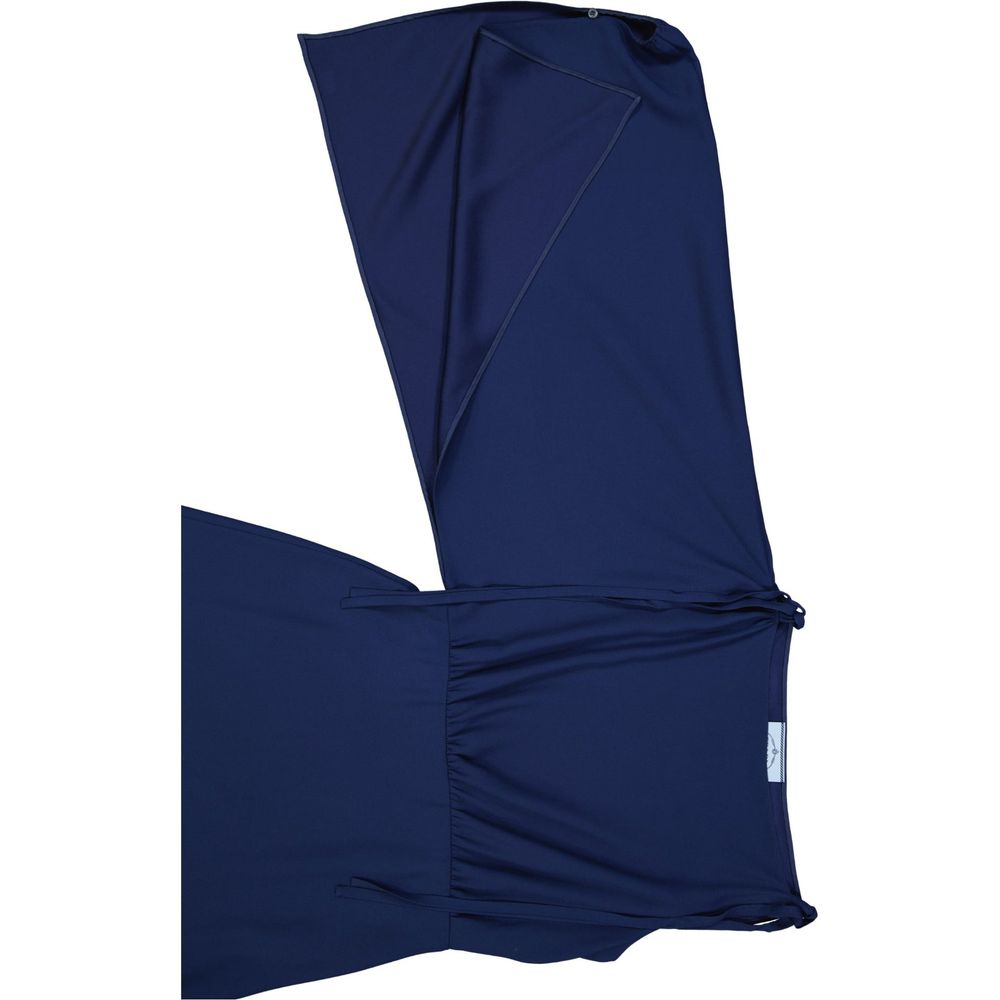 Robe midi évasée à une manche Prada