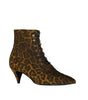 Saint Laurent Kiki Lace-Up Leopard-Print Ankle Boots