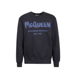 Sweat-shirt en coton avec logo Alexander McQueen