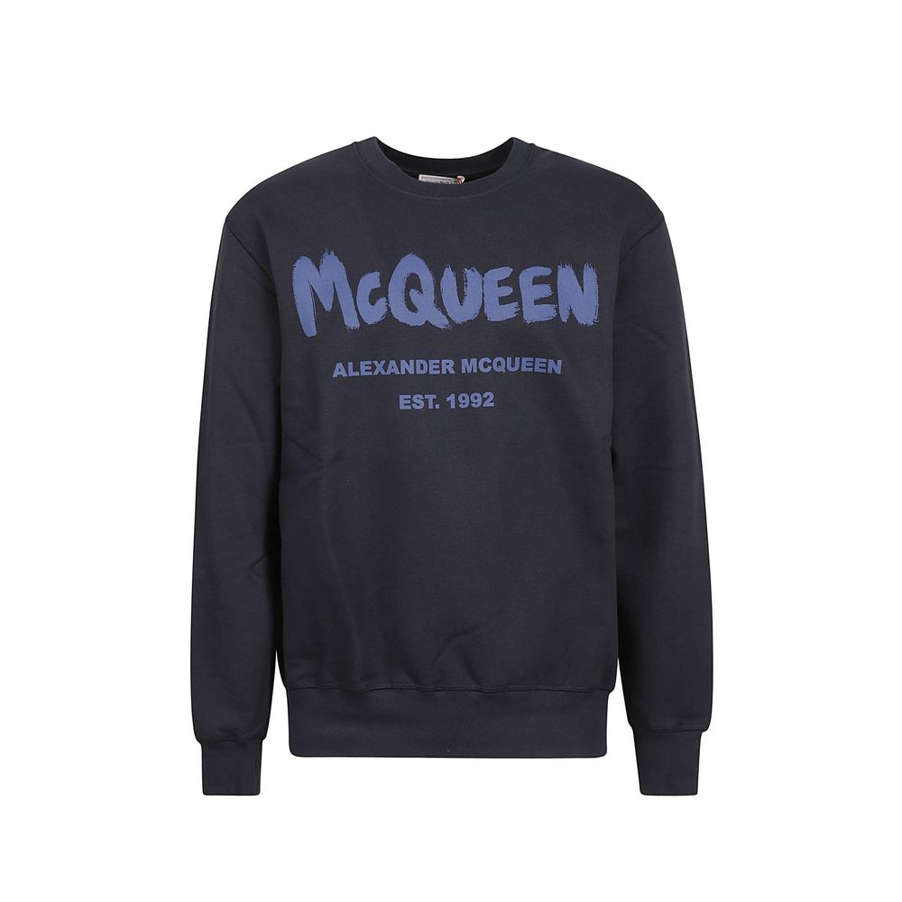 Sweat-shirt en coton avec logo Alexander McQueen
