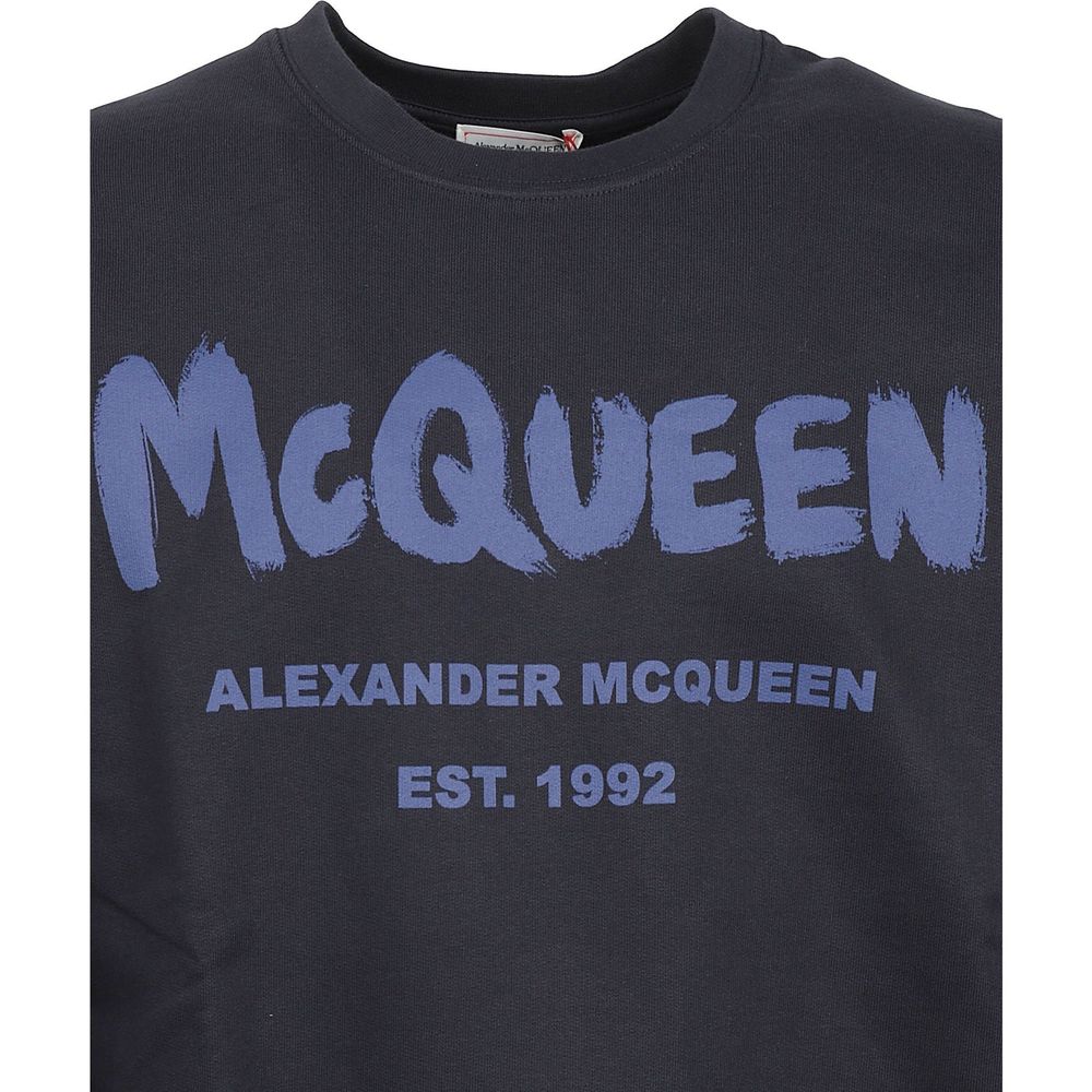 Sweat-shirt en coton avec logo Alexander McQueen