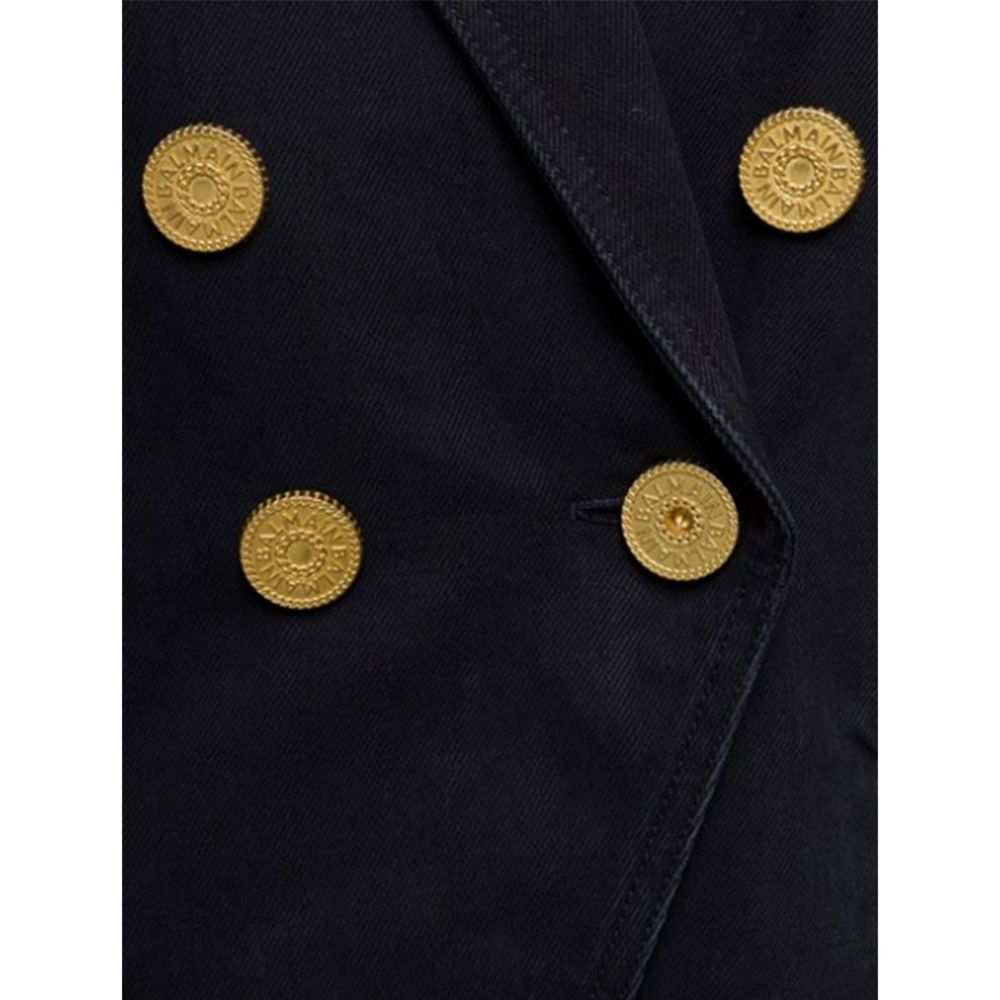 Blazer en jean croisé Balmain