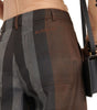 Burberry Checked Wide Leg Canvas Pants