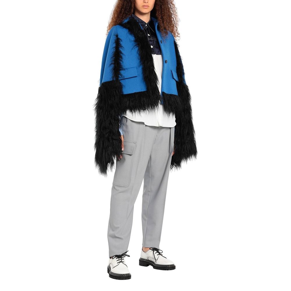 Maison Margiela Faux Fur Trimmed Cape Jacket