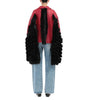 Maison Margiela Faux Fur Trimmed Leather Cape Jacket