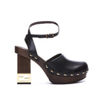 Escarpins en cuir à talons décoratifs Fendi