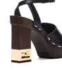 Escarpins en cuir à talons décoratifs Fendi