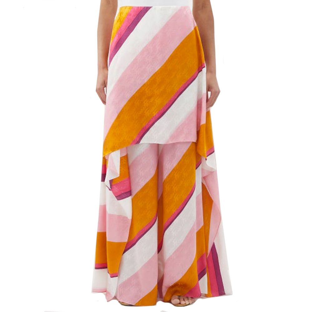 Pantalon drapé Fendi FF Color-Block