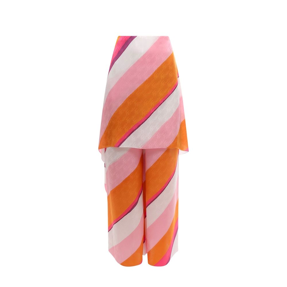 Pantalon drapé Fendi FF Color-Block