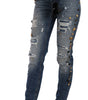 Dolce & Gabbana Distressed Embellished Buttons Denim Pants Jeans