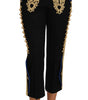 Dolce & Gabbana Elegant Black Military Embellished Pants