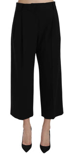 Pantalon élégant en coton noir Dolce &amp; Gabbana