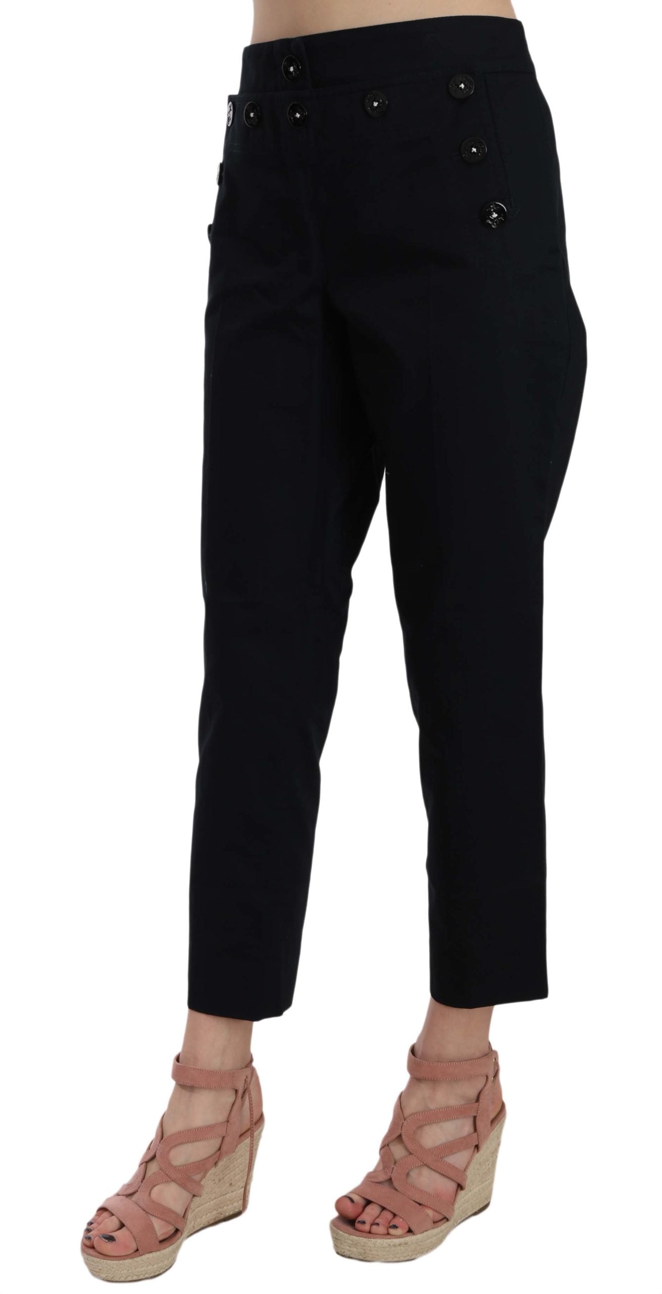 Pantalon en coton noir chic Dolce &amp; Gabbana