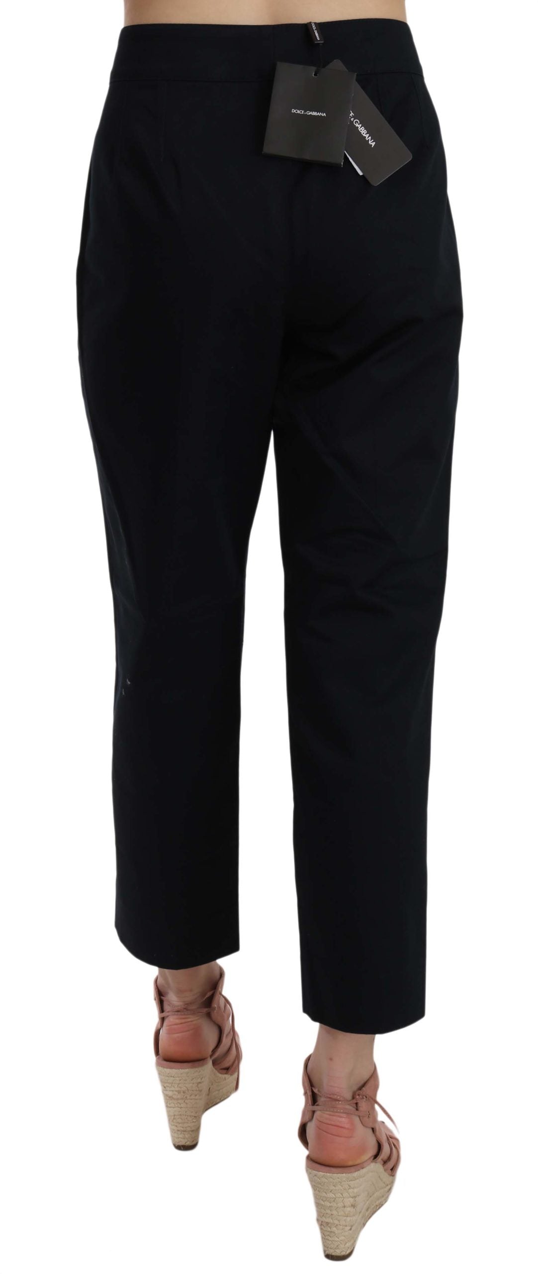 Pantalon en coton noir chic Dolce &amp; Gabbana