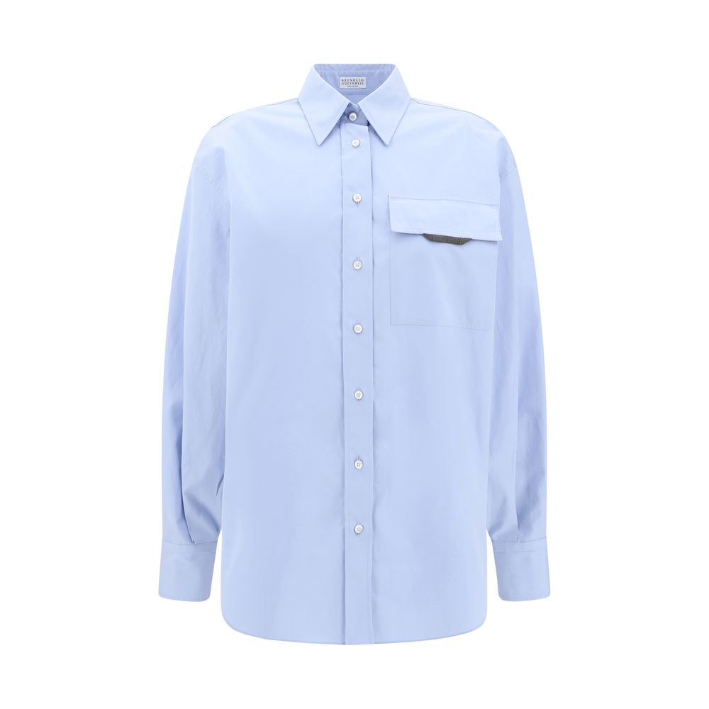 Camisa Brunello Cucinelli con icónico detalle joya