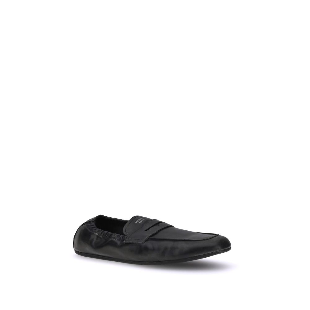 Mocassins Prada Shuffle en cuir vieilli