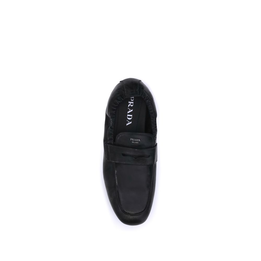 Mocassins Prada Shuffle en cuir vieilli