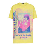 T-shirt en coton jaune Balmain