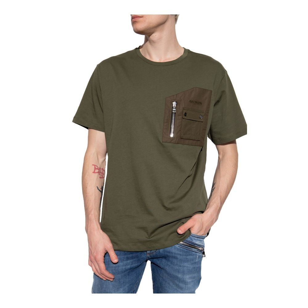 T-shirt en coton vert Balmain