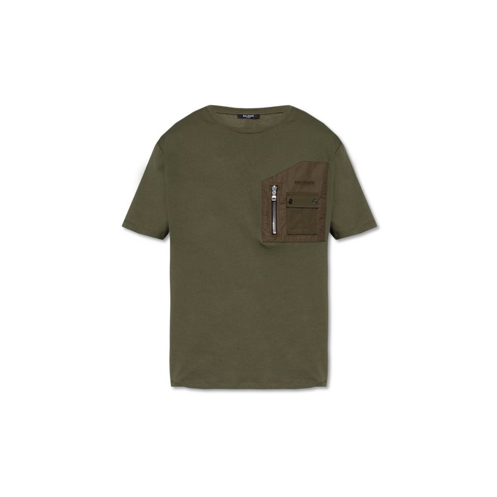 T-shirt en coton vert Balmain