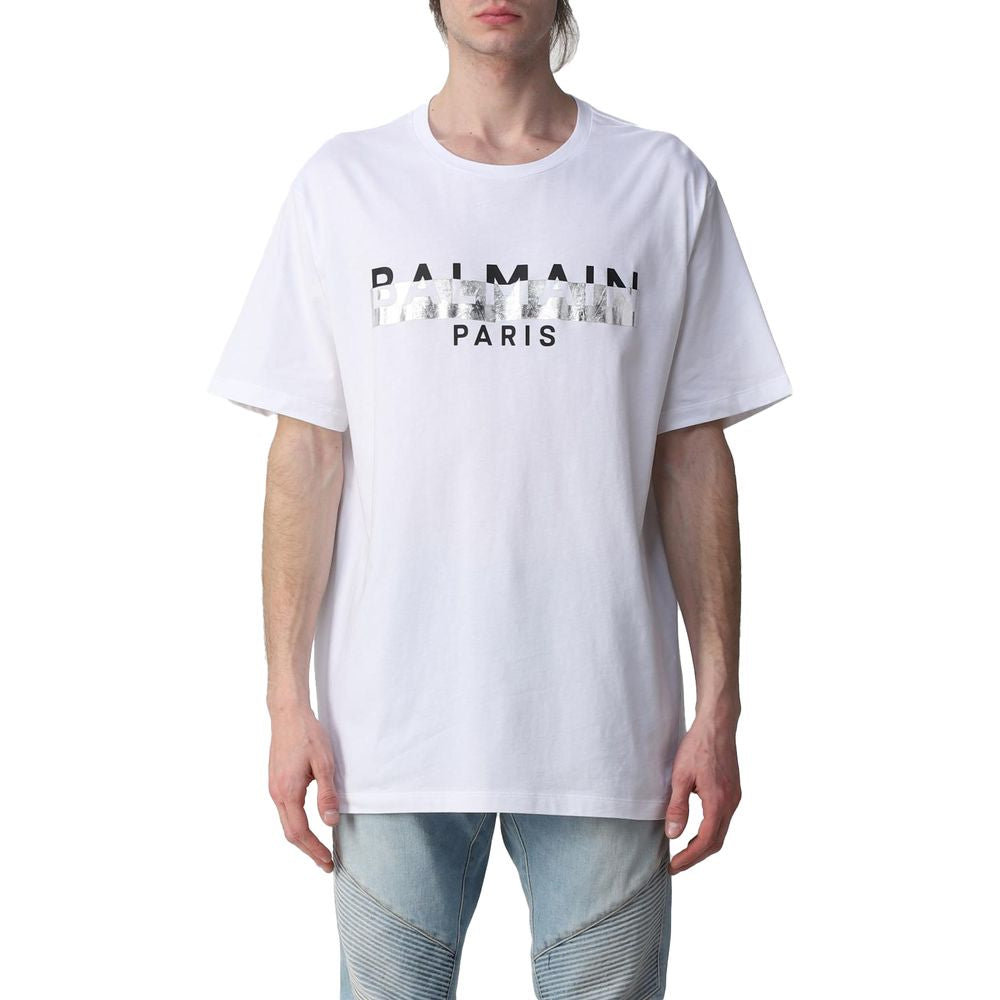 T-shirt en coton blanc Balmain