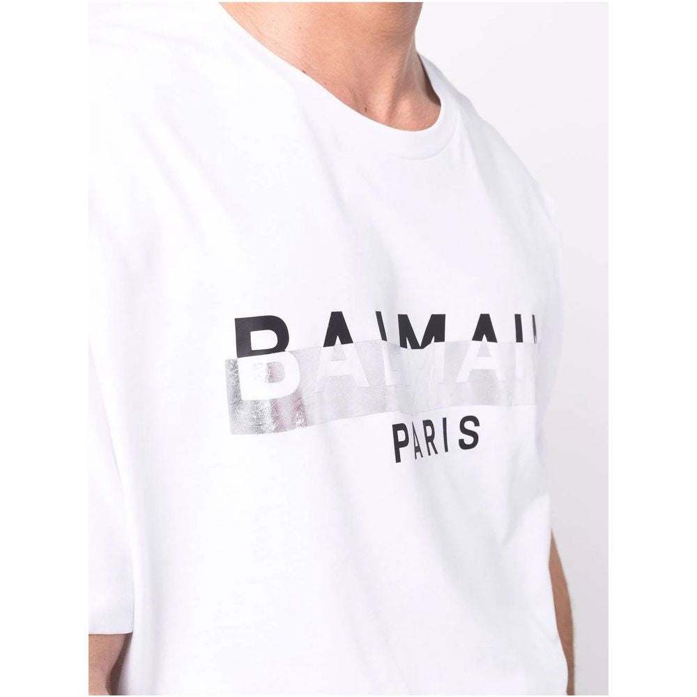 T-shirt en coton blanc Balmain