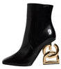 Dolce & Gabbana Black Jackie Leather Mid Calf Boots Shoes