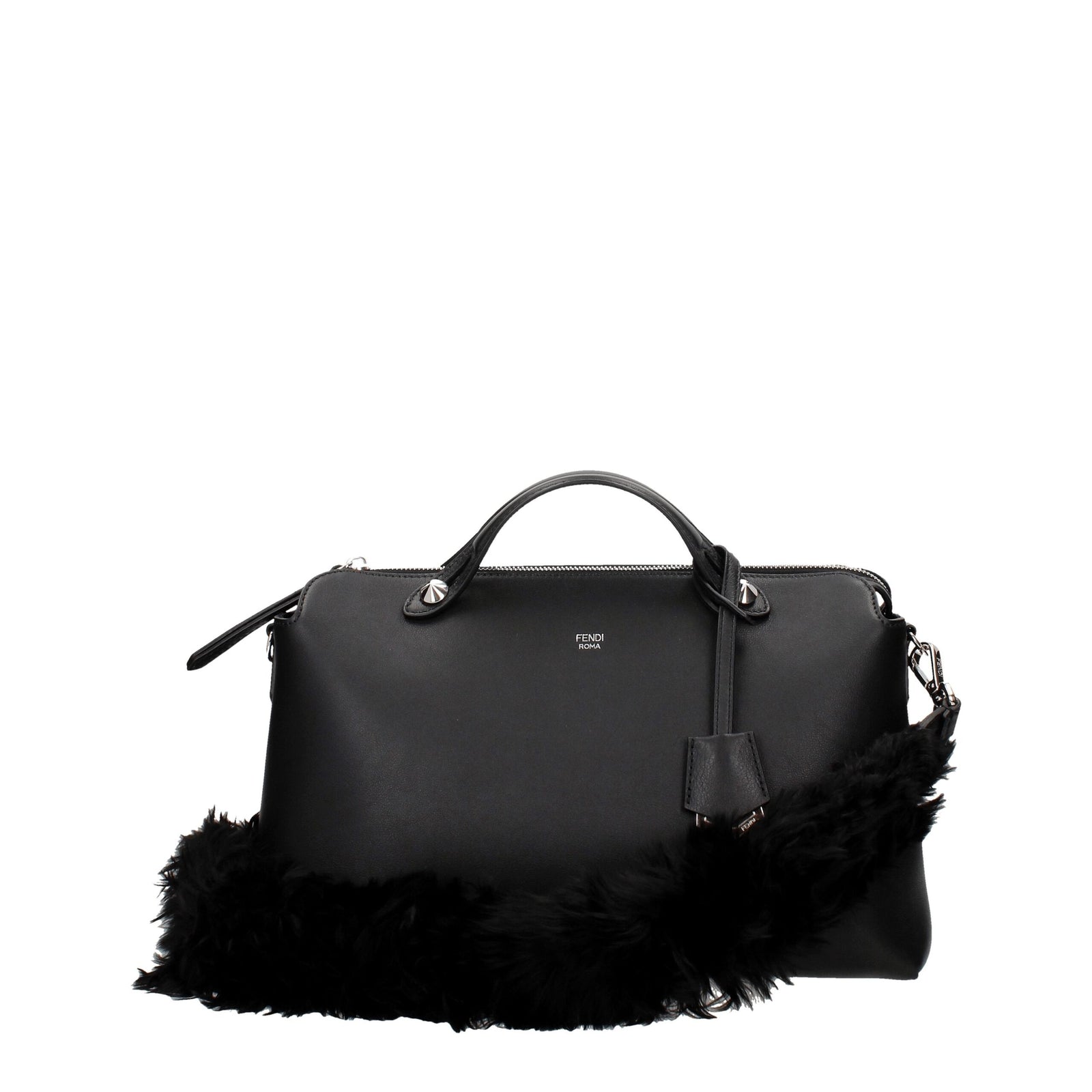 Sacs à bandoulière en cuir noir Fendi