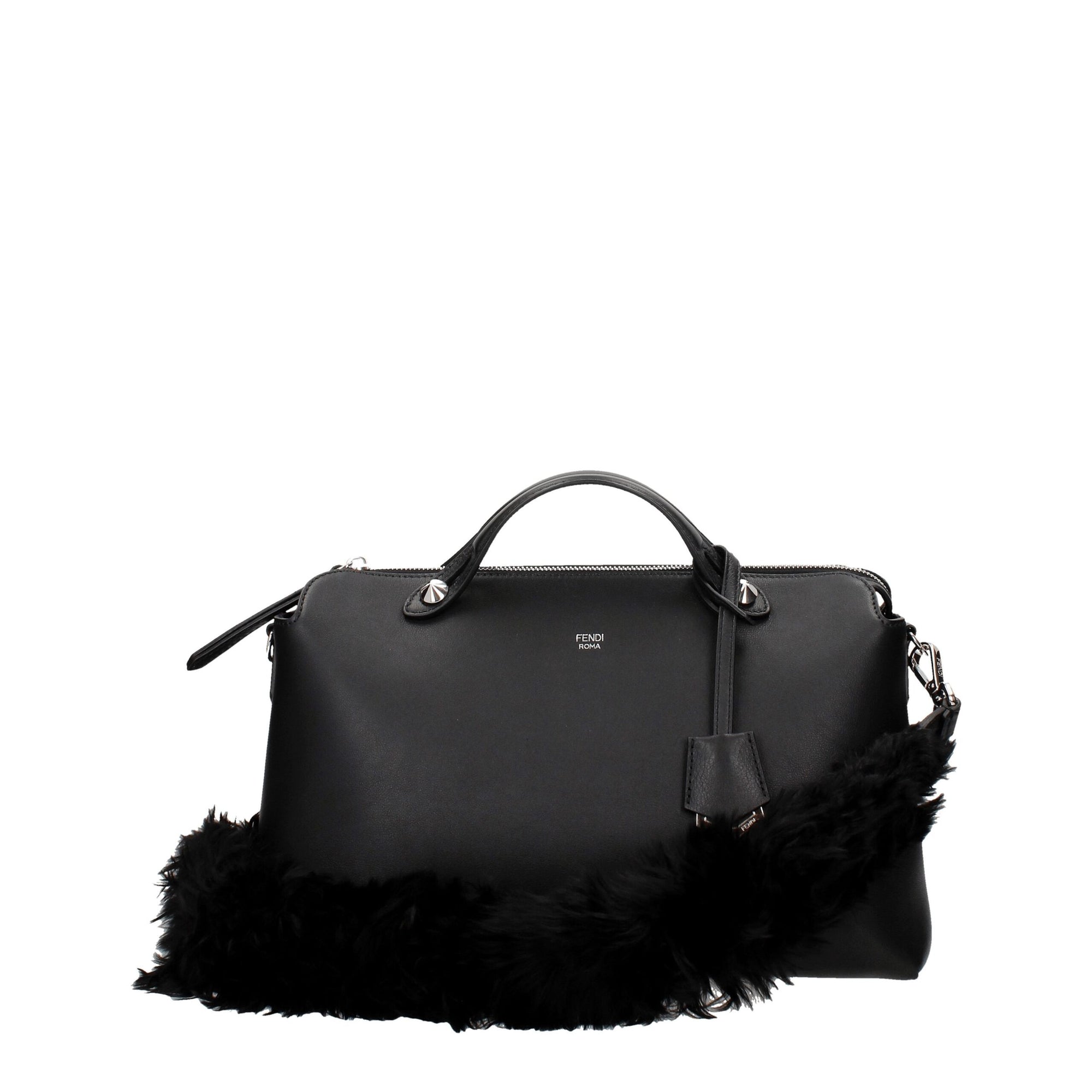 Sacs à bandoulière en cuir noir Fendi