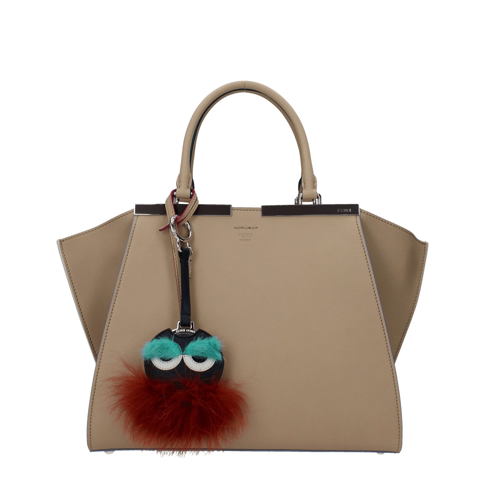 Porte-clés en fourrure multicolore Fendi