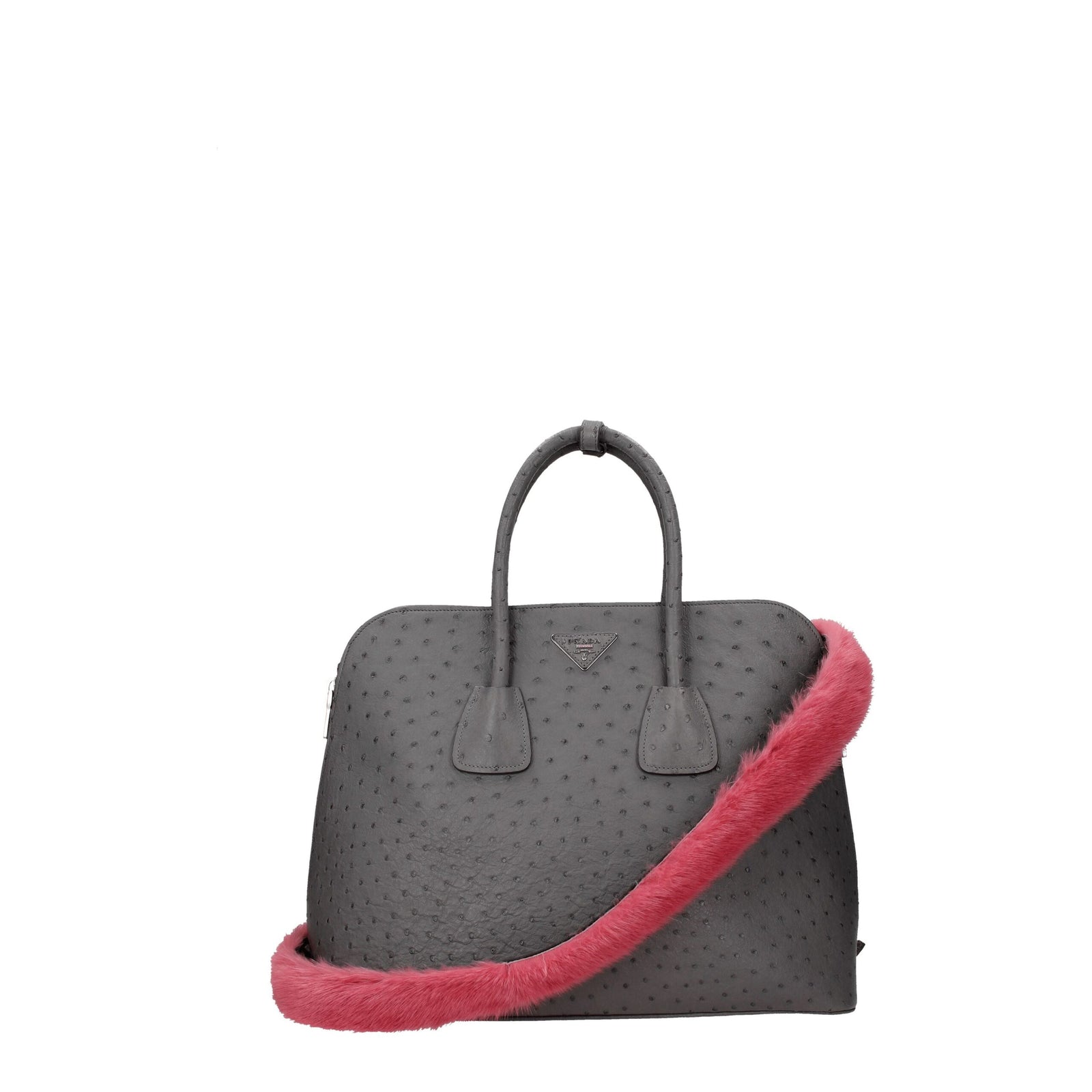Sacs à bandoulière en fourrure rose Prada