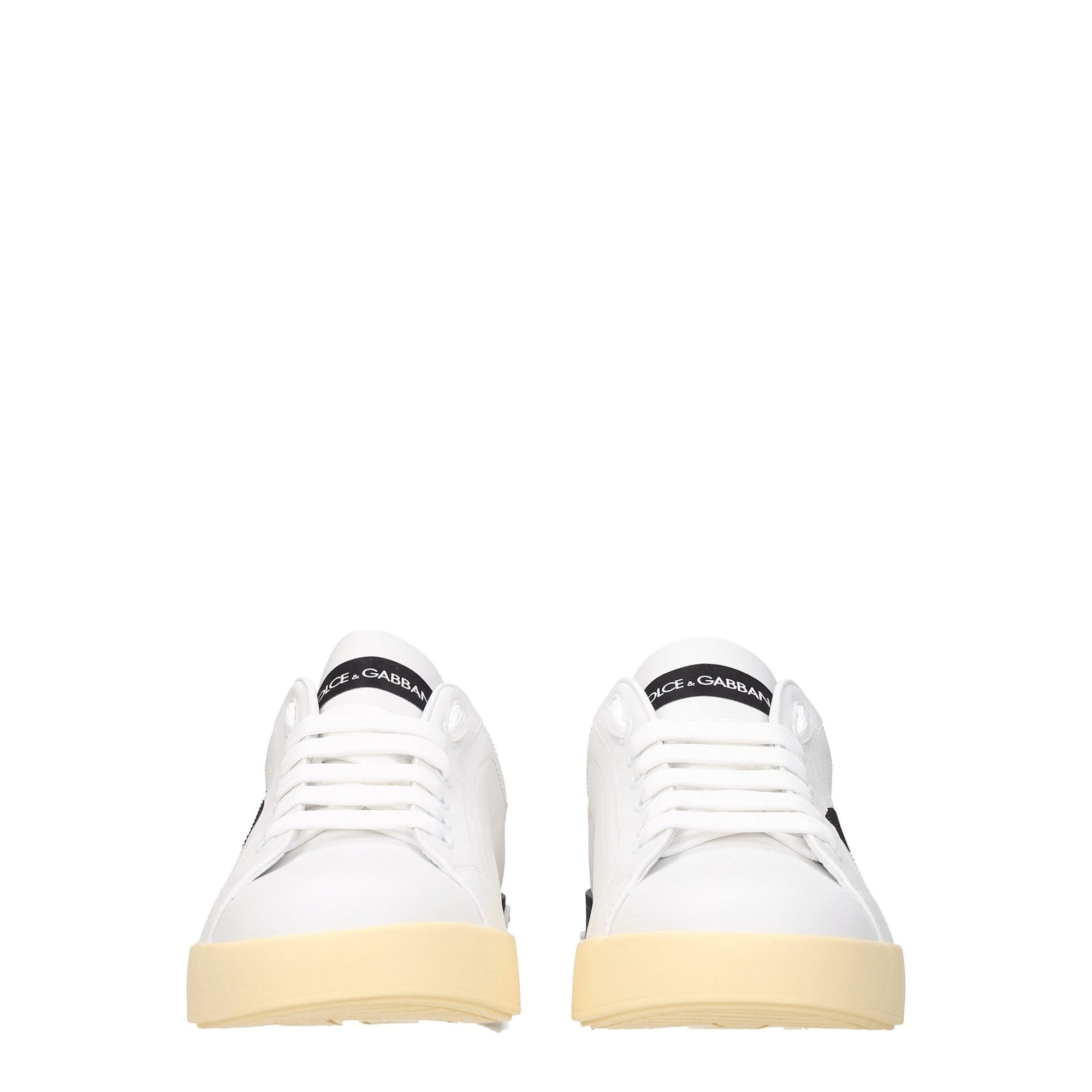 Dolce & Gabbana White Leather Low Tops