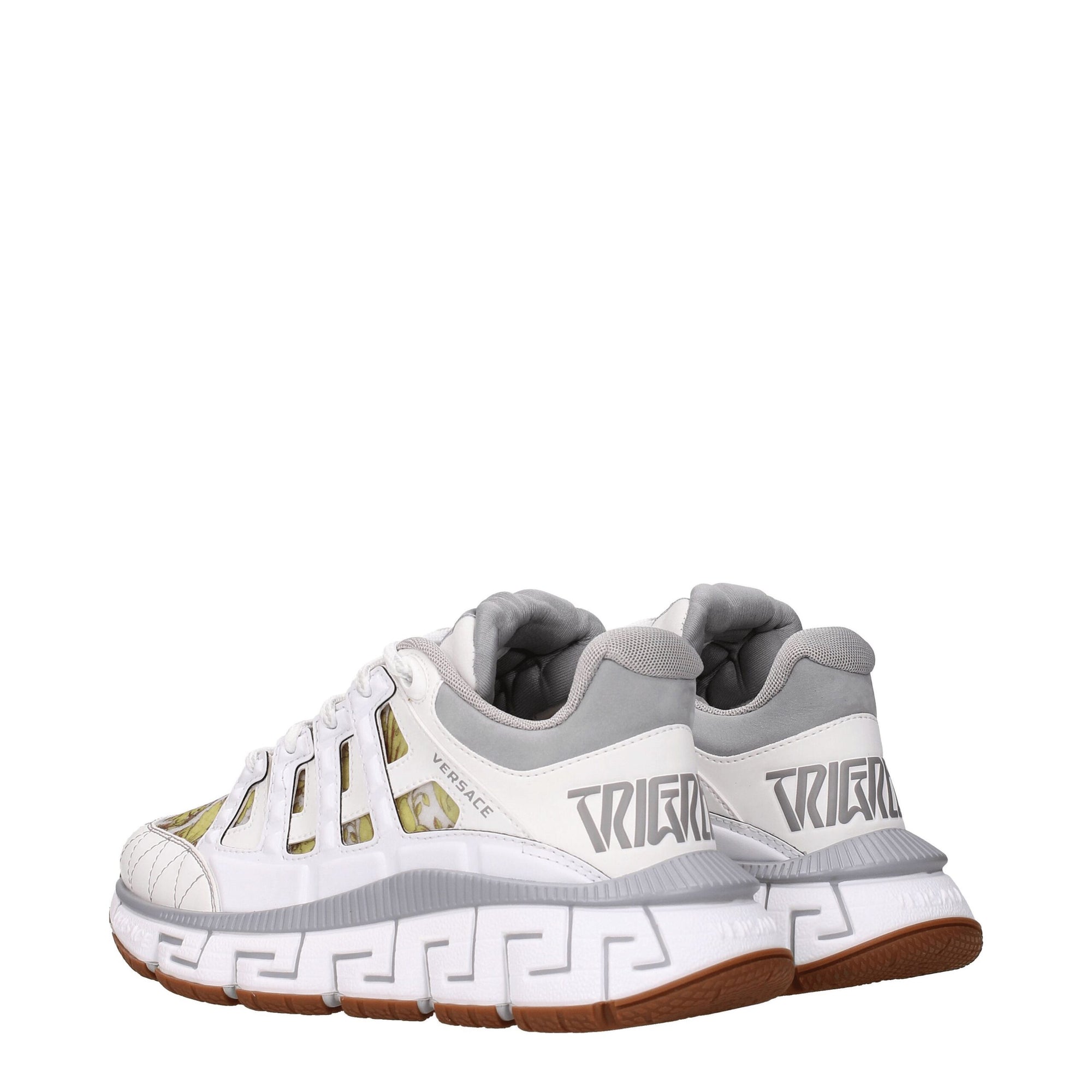 Baskets de sport en cuir blanc Versace