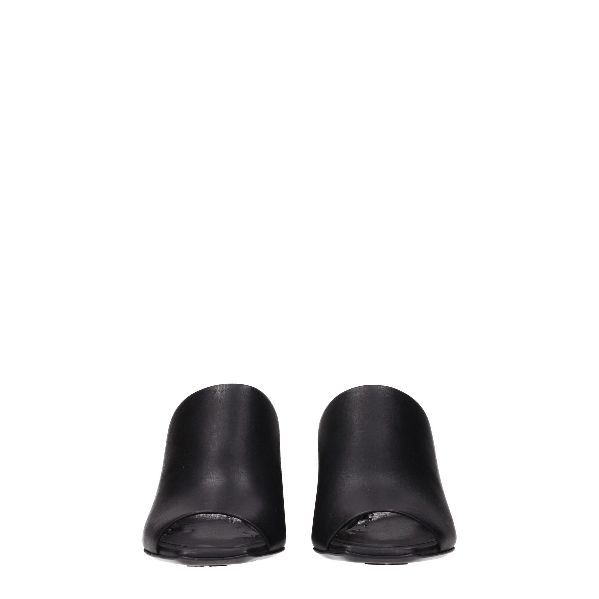Max Mara Black Leather Sandal
