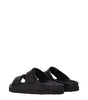 Palm Angels Black Leather Slippers Sandals