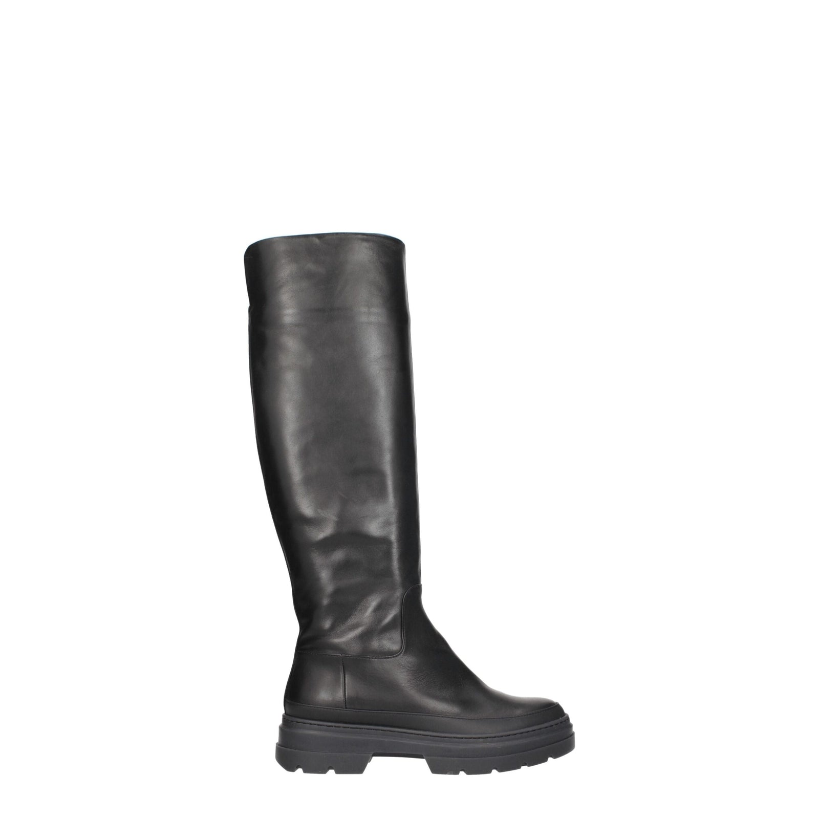 Max Mara Black Leather Over The Knee