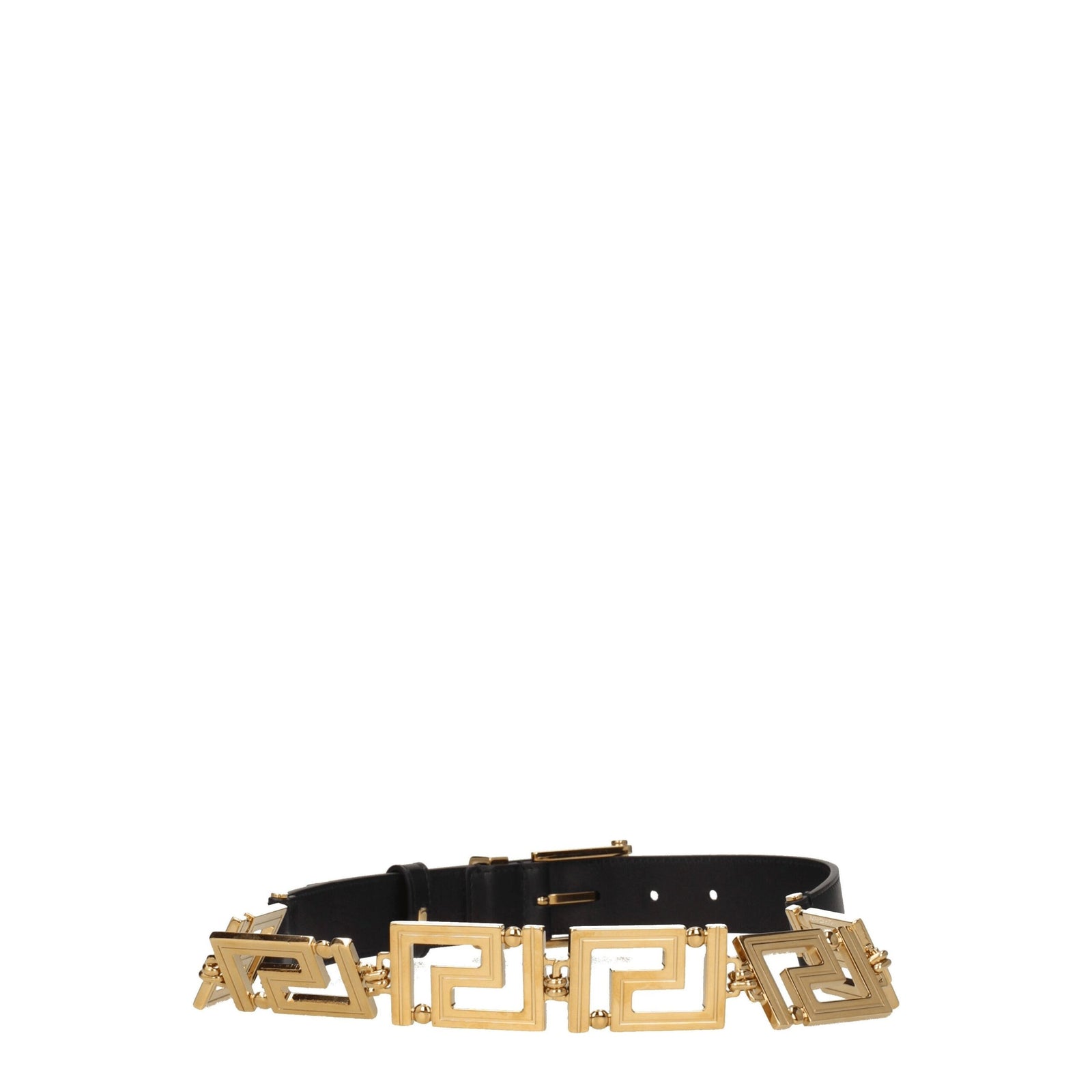 Versace Black Leather Regular Belts