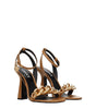 Versace Brown Leather Stiletto Heels Sandals