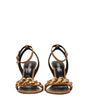Versace Brown Leather Stiletto Heels Sandals