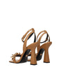 Versace Brown Leather Stiletto Heels Sandals