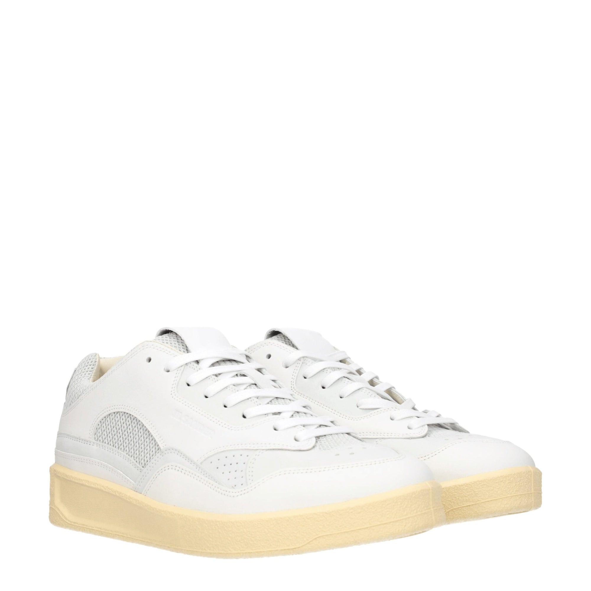 Jil Sander White Leather Low Tops