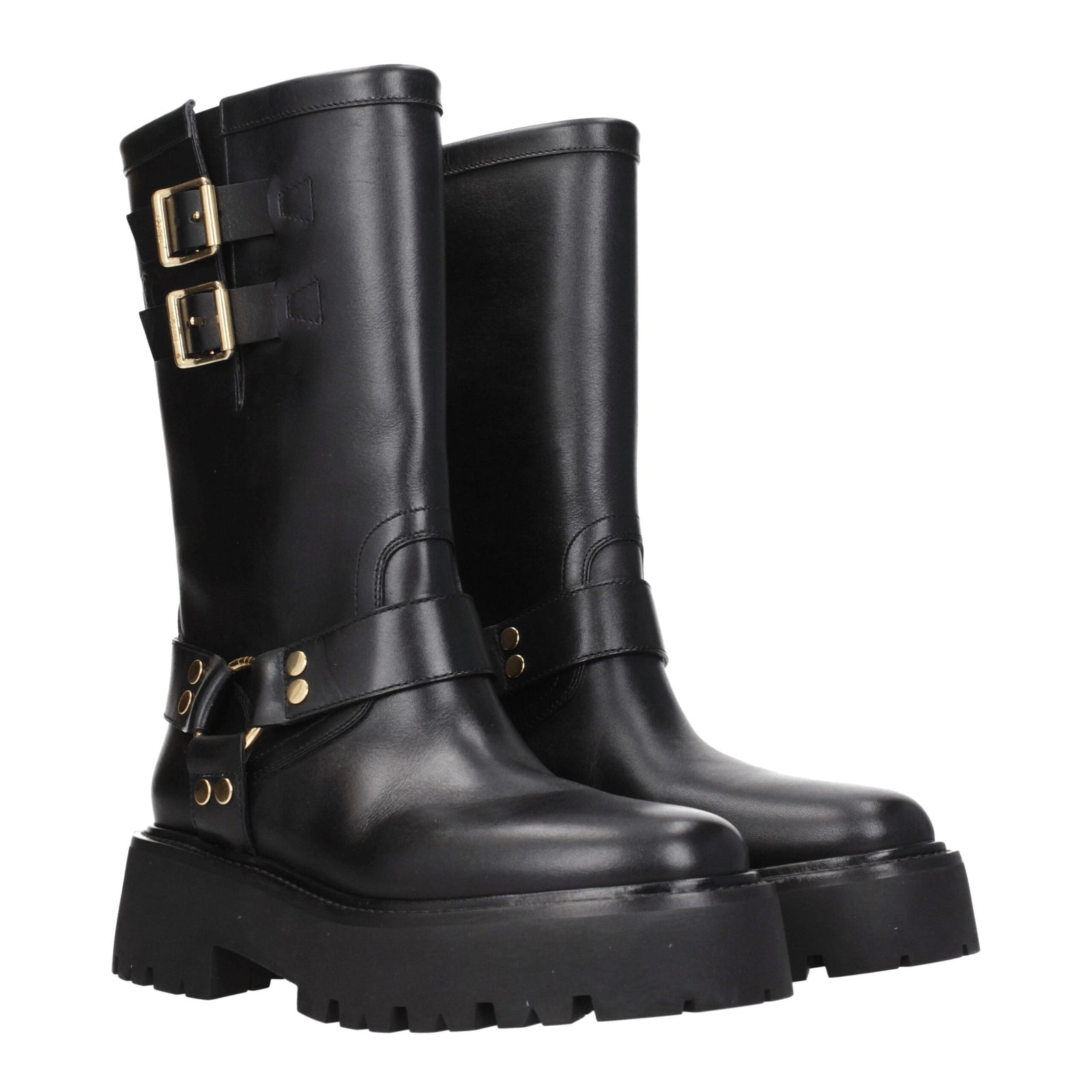 Celine Gold Leather Ankle Boots
