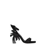 Palm Angels Black Leather Strap-Ons Sandals