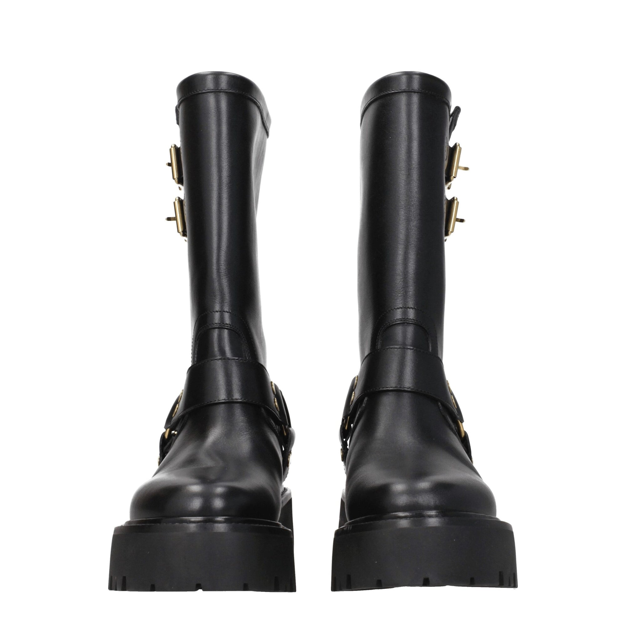Celine Gold Leather Ankle Boots
